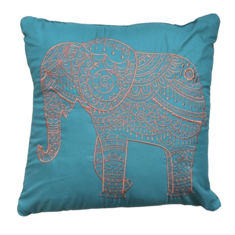 15"x15" Indoor Elephant Pillow